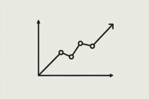 A graph with a line plot. The x-axis represents time in years, and the y-axis represents the total amount of money transacted in collaborative economies. The line starts from zero and gradually increases over time, indicating a growing trend in collaborative economies.